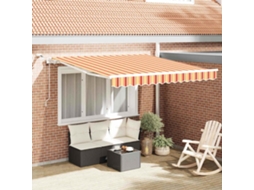 Vidaxl Toldo Retrátil Amarelo E Laranja 350 X 250 Cm Poliéster
