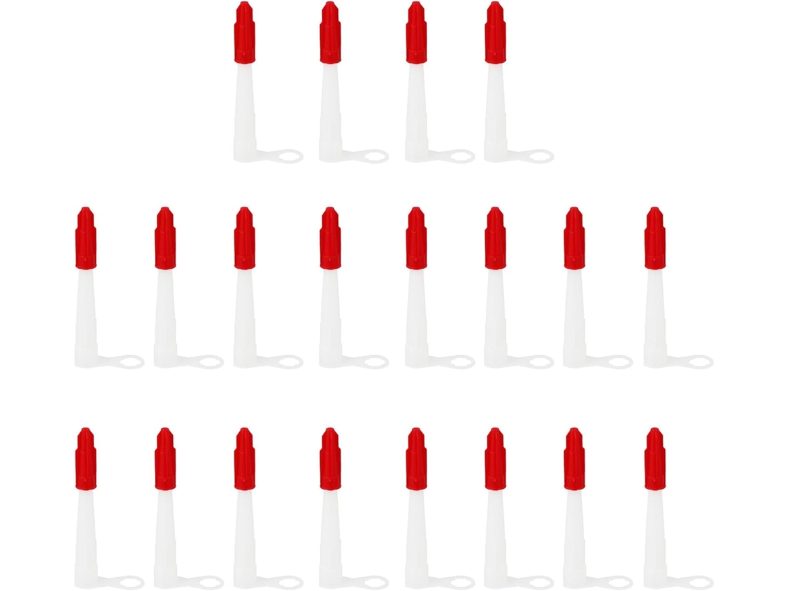 Conjunto De 20 Peças De Bicos De Silicone Para Calafetagem Com Tampas Vermelhas.