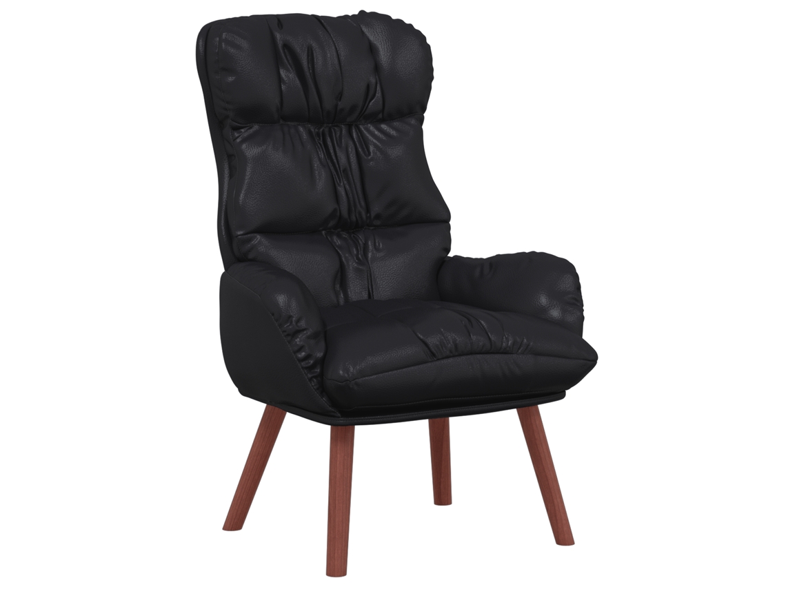 Conjunto 1 Cadeira Relaxante Vidaxl Preto Couro Sintético (69 X 74 X 93 Cm)