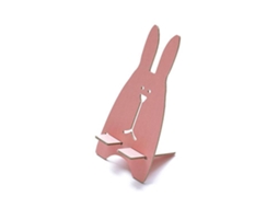 Suporte de Telefone de Madeira Diy LAXISCREED Coelho Rosa