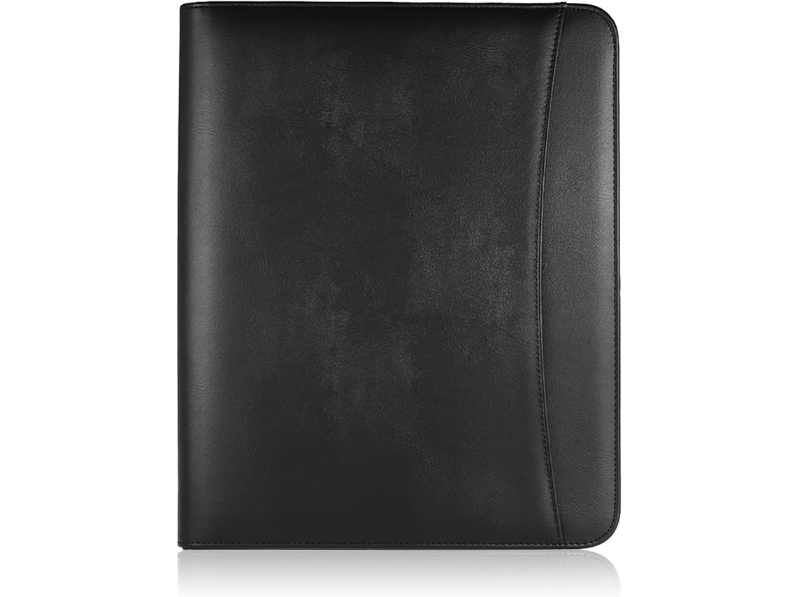 Pasta Aunmas Em Couro Pu, Organizador Elegante Com Zíper E Vários Bolsos Documentos A4, Ideal Reuniões De
