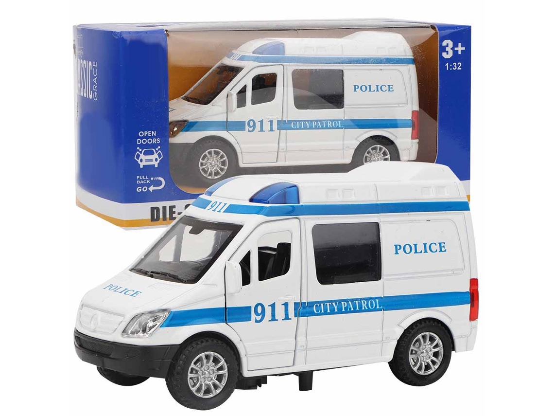 Mali carro de Brinquedo Ambulância de Liga 1:32 com Som e Luz Azul