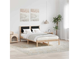 Vidaxl Estrutura Da Cama Preto 120 X 200 Cm Madeira De Pinheiro Sólida