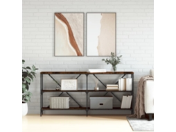 Vidaxl Mesa Consola 160x30x75 Cm Deriv. Madeira/ferro Carvalho Fumado