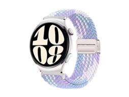 Pulseira GT6 em Nylon Trançado com Data Magnética, Compatível com Huawei Watch 5, Samsung Watch 7, Xiaomi Watch S4 E