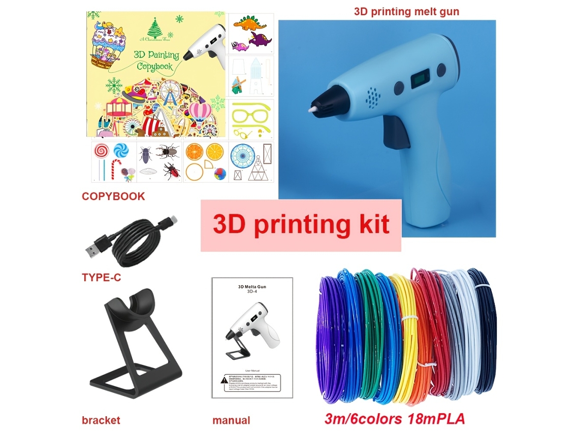 Pistola Termofusível Impressão 3d, Tela de Controle de Temperatura Adaptável, Uso Profissional. STELASPLEN