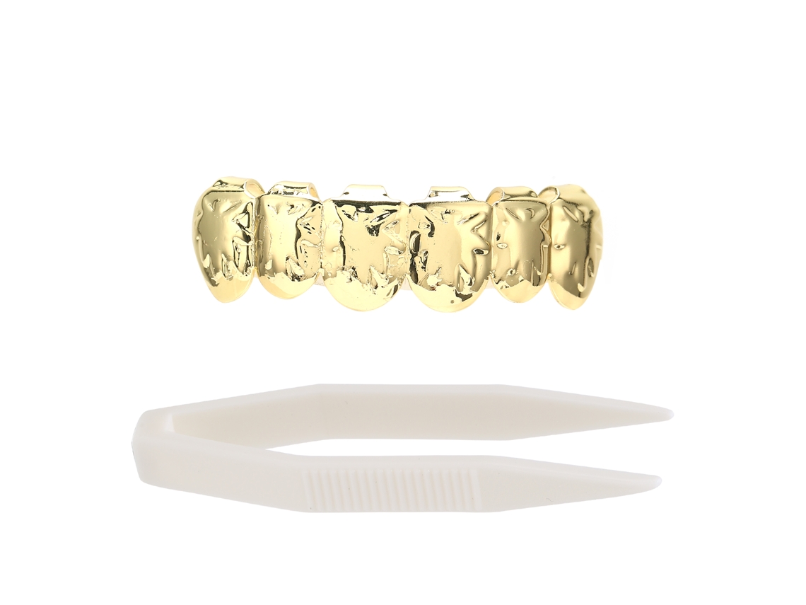 KOFIHETY Dente Falso Superior Banhado A Ouro 18k Para Hip Hop, Decoração De Dente Para Festivais E Halloween