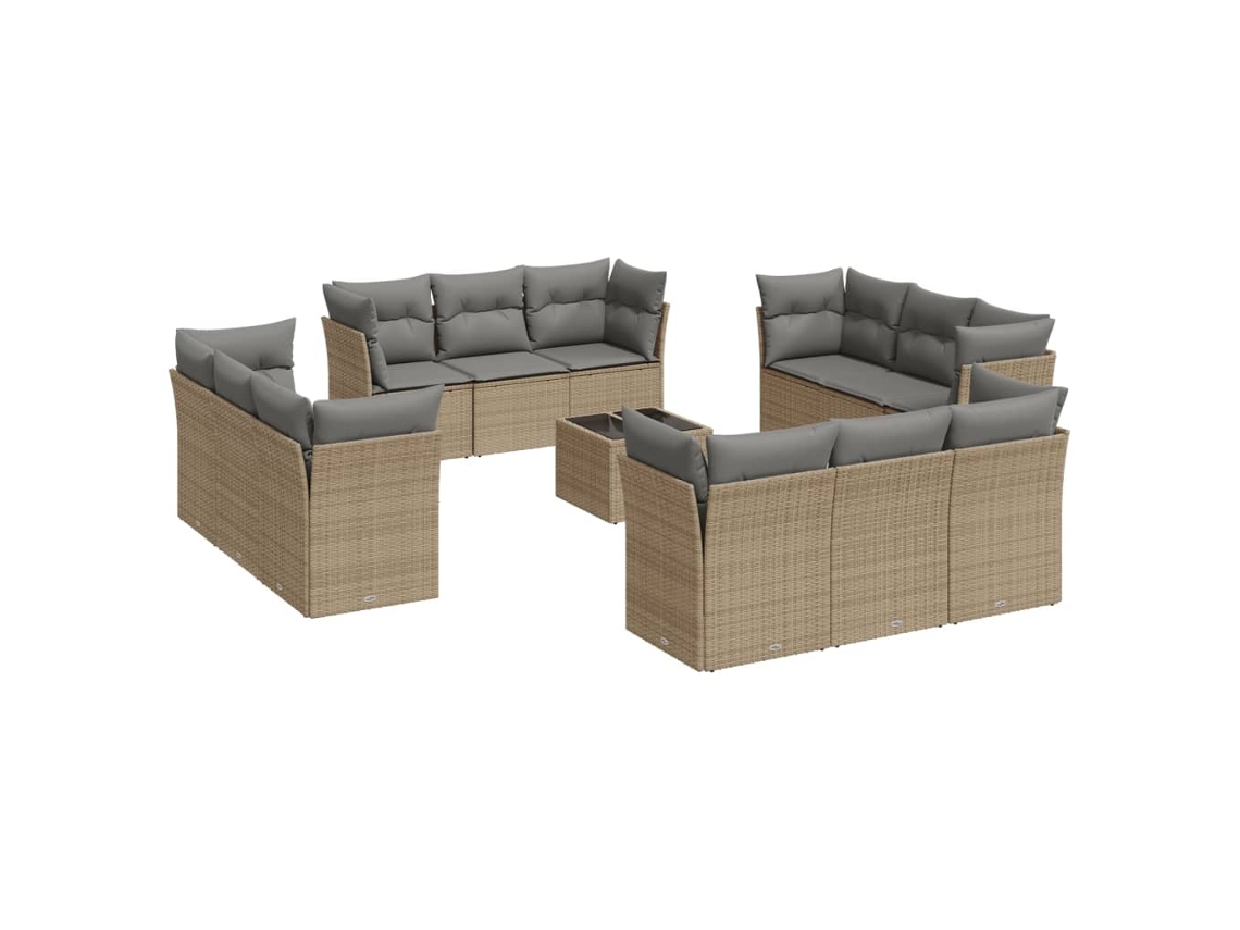 Garden Sofa Set, Garden Sofa Sets Vidaxl Bege Rattan / Vime (n/a)