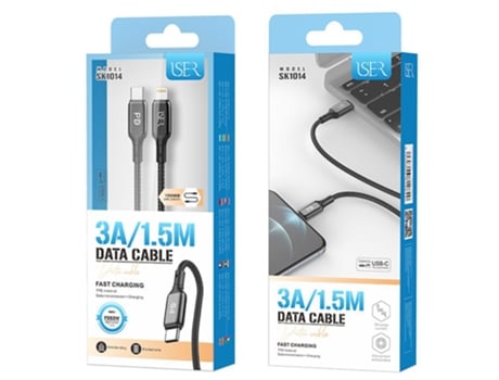 Cabo De Dados Pd Usb-C Para Lightning M Iser Sk1014 1.5M (Preto)
