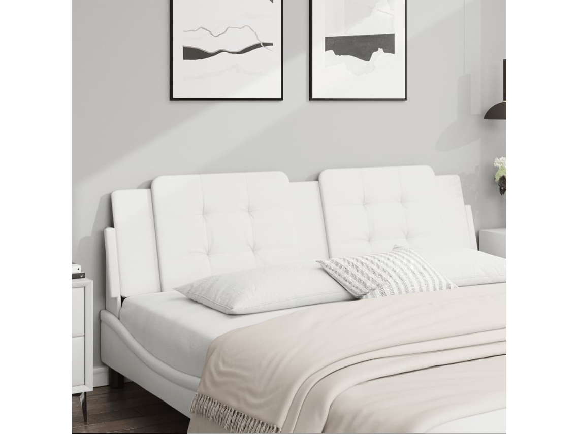 Vidaxl Almofadão De Cabeceira Zadar 183 Cm Couro Artificial Branco