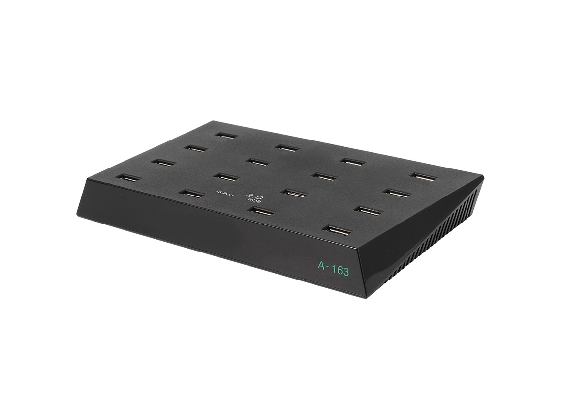 Hub Ethernet industrial de 16 portas com USB 3.0 e adaptador de energia de 100-240 V (plugue americano)