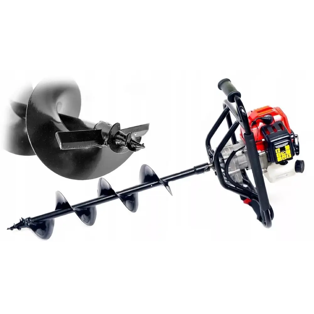 Abre Buracos a Gasolina HECHT 52cc 2.4HP (com Broca Helicoidal Reforçada de 150mm e Construção de Qualidade)