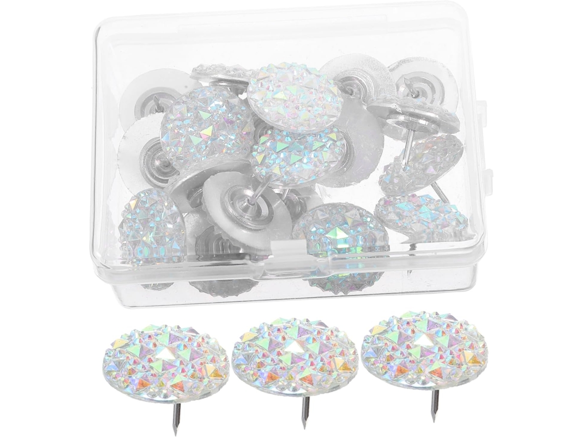 100 Tachinhas Com Glitter Para Quadros De Cortiça, Multifuncionais