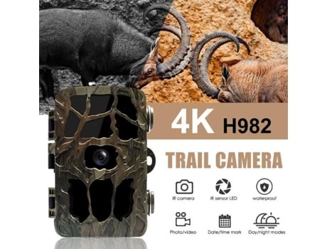 Câmera de Caça Infravermelha 4K Câmera de Trilha de Caça À Prova D'Água 940 Nm Led 0 2 Segundo /Com Visão Noturna MOOHOP