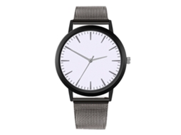 Reloj Analógico De Cuarzo Con Correa De Malla Casual Simple Zhoulianfa (gunmetal+blanco)