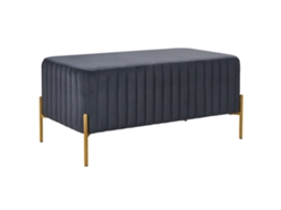 Banco De Cama Beliani Utah De Terciopelo Negro 91x47x43