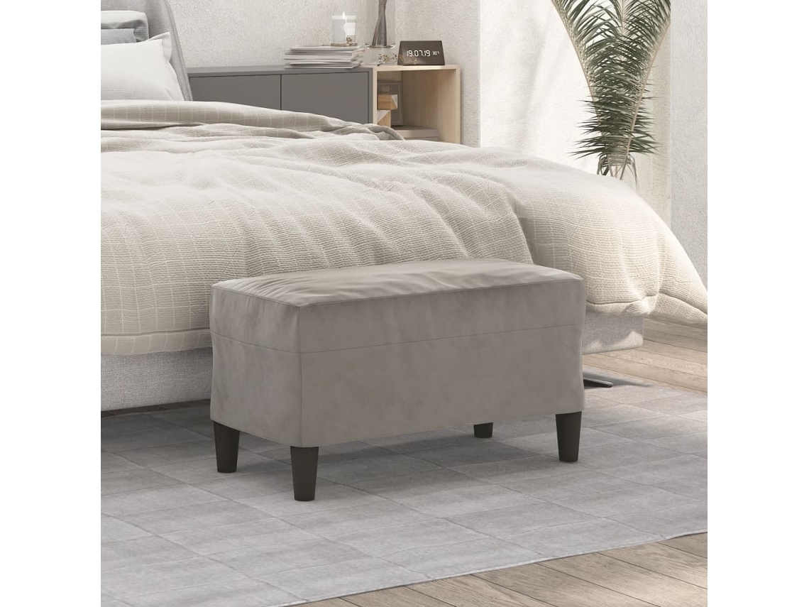 Vidaxl Banco 70x35x41 Cm Veludo Cinza-claro