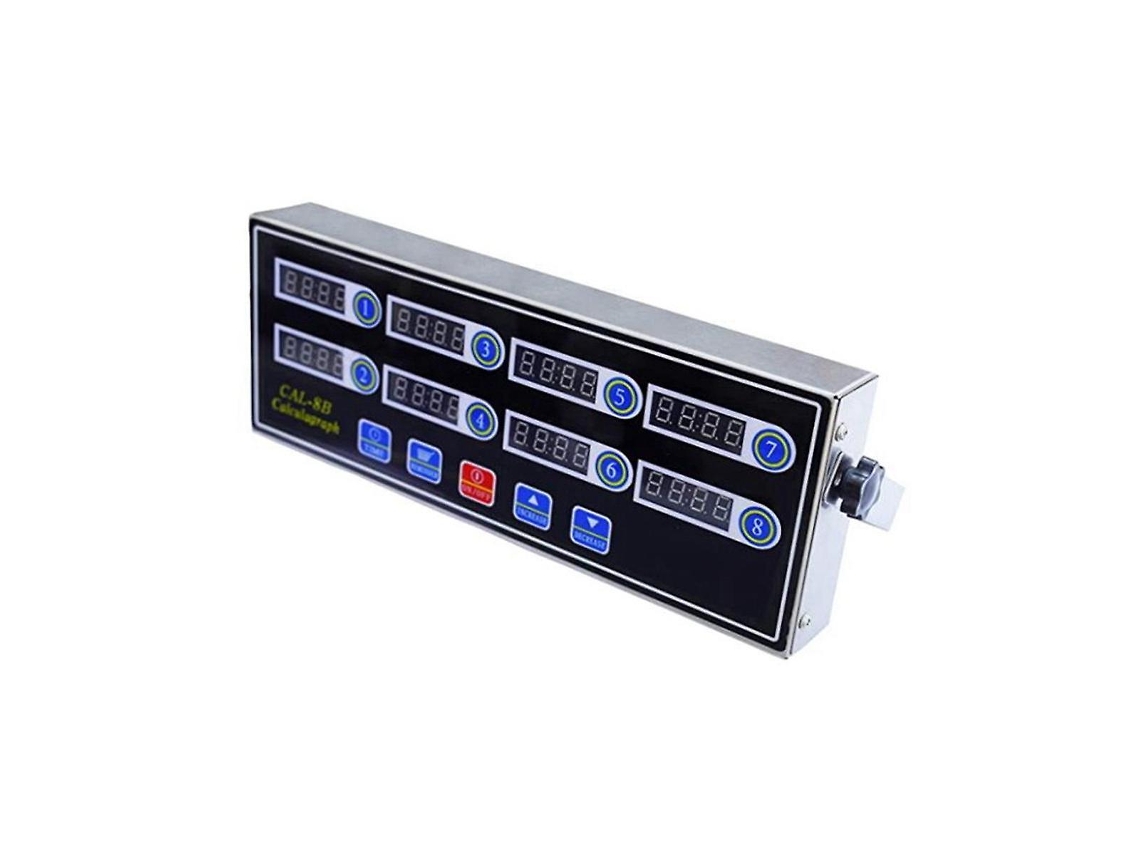 Temporizador Digital de Cocina Comercial 8 Canales, Cronógrafo de Acero Inoxidable Con Alarma Y Reloj Negro