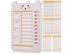 Tableau De Planification Hebdomadaire En Pp Beige Boutons Coulissants Lisses, Bloc-notes Remplaçable Pour
