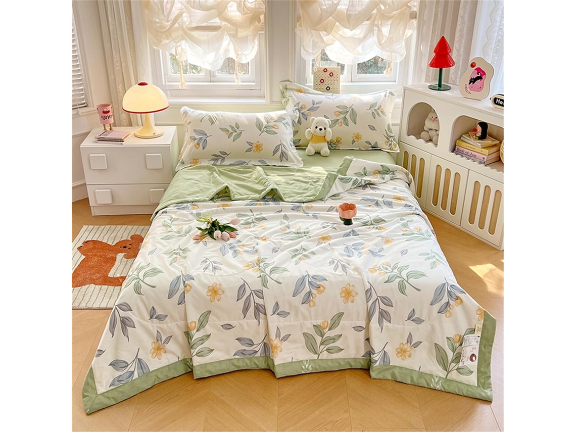 Colcha Acolchoada Fansu 3 5 Tog em Algodão Ideal para Ar Condicionado com Enchimento Sofá e Almofadas Estampa