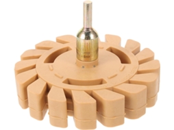 Roda De Borracha Bege Para Remover Adesivos, Furadeira E Borracha.