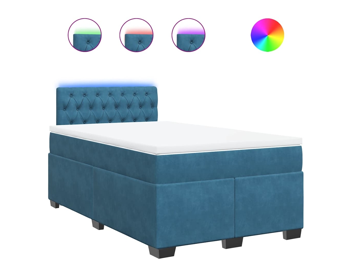 Box Spring Bed, Box Spring Beds Vidaxl Azul Veludo (120 X 190 Cm)