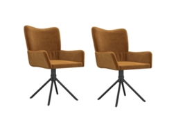 Maison Exclusive - Cadeiras De Jantar Giratórias 2 Pcs Veludo Castanho