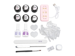 Kit de Extensão de Unhas Modelo 2025 com Lâmpada Uv, Fortalecedor de Unhas e Base... NOSTALGIA88