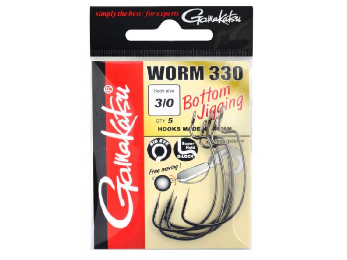 Conjunto de 5 Ganchos GAMAKATSU Worm 325 5/0