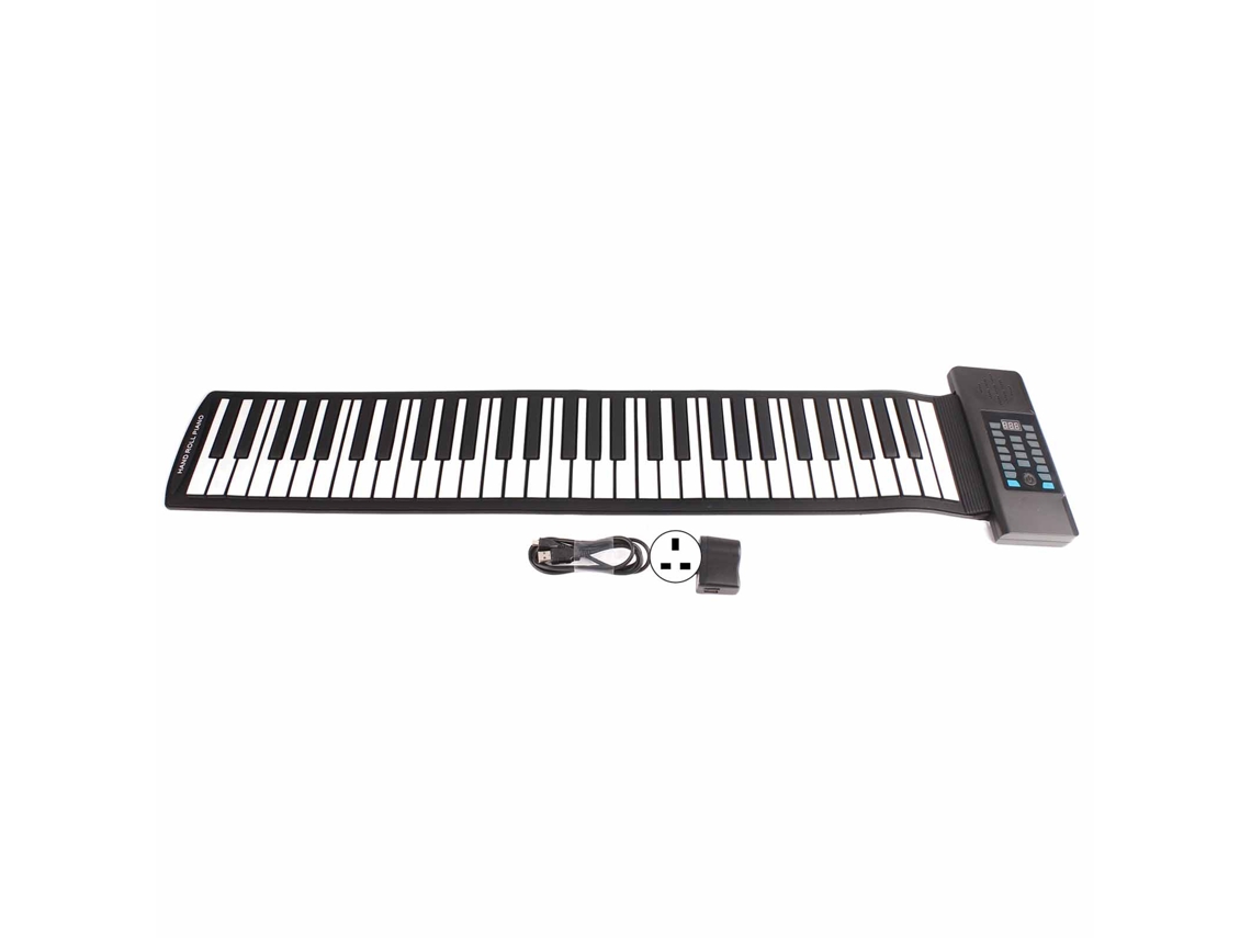 Aetheria piano Teclado Enrolável 61 Teclas Portátil com Midi e Display Led Digital Uk Plug