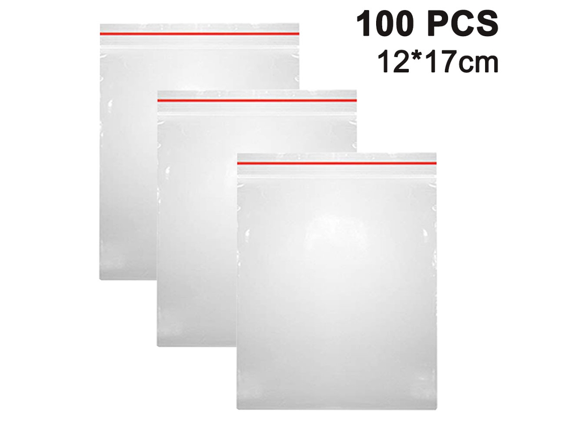100 Pcs Grosso Transparente Plástico Poli Sacos Duráveis Reclosable Zip Lock Seal Embalagem Roupas T-Shirt Sapatos Brinquedos Sacos com Zíper