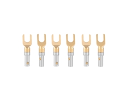 6 Conectores De Fio De Alto-falante Plug Banana 4mm Dourado Com U Fork Spade Sem Solda