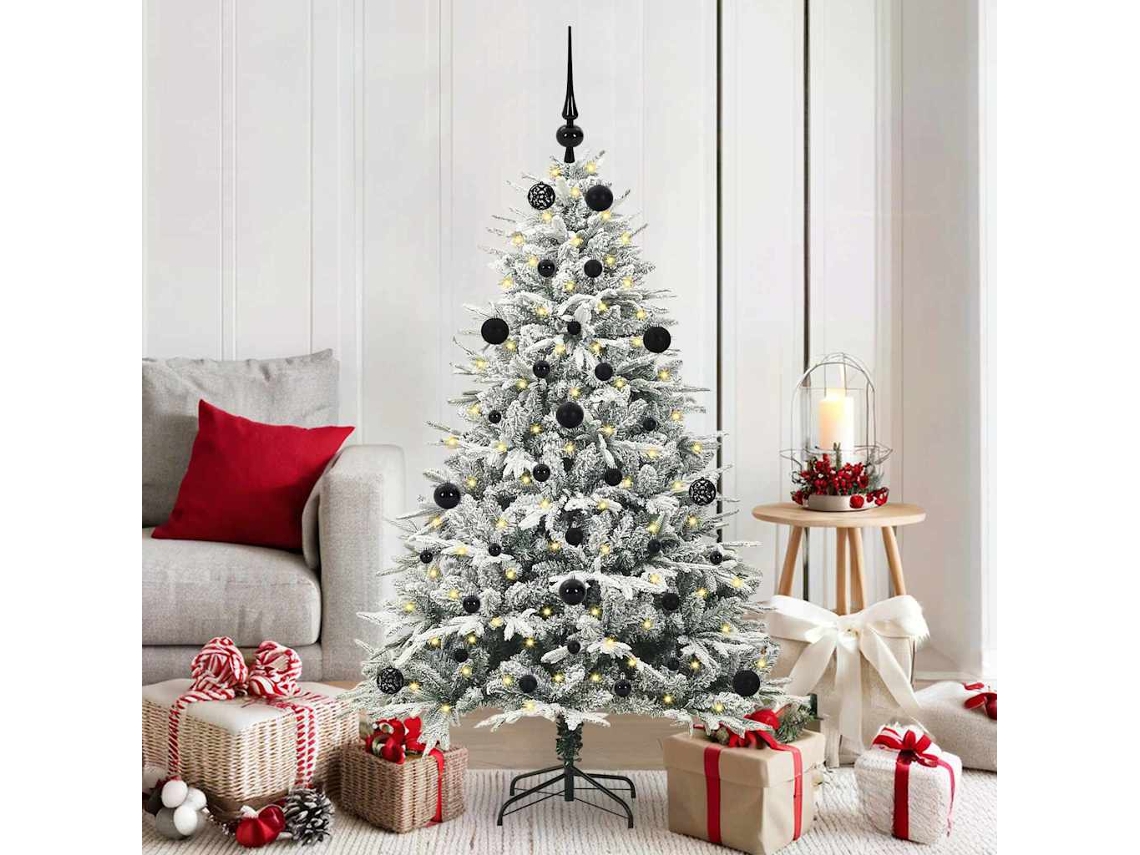 Vidaxl Árvore De Natal Artificial Pré-iluminada Com Conjunto De Bolas