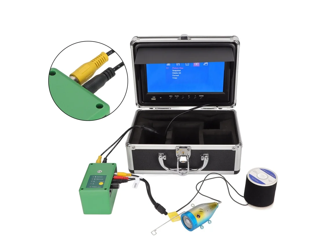 Câmera De Pesca Subaquática 9'' Lcd 1000tvl 30m 15 Lâmpadas Uk