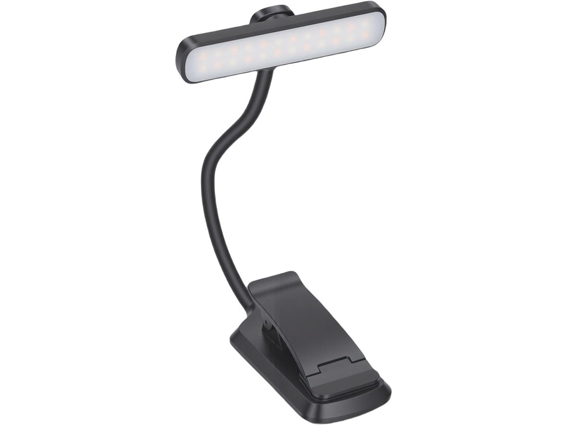 Luminária De Leitura Recarregável Fockety, Com 24 Leds Na Cabeça Horizontal, 3 Modos De Cor E Ajuste Contínuo