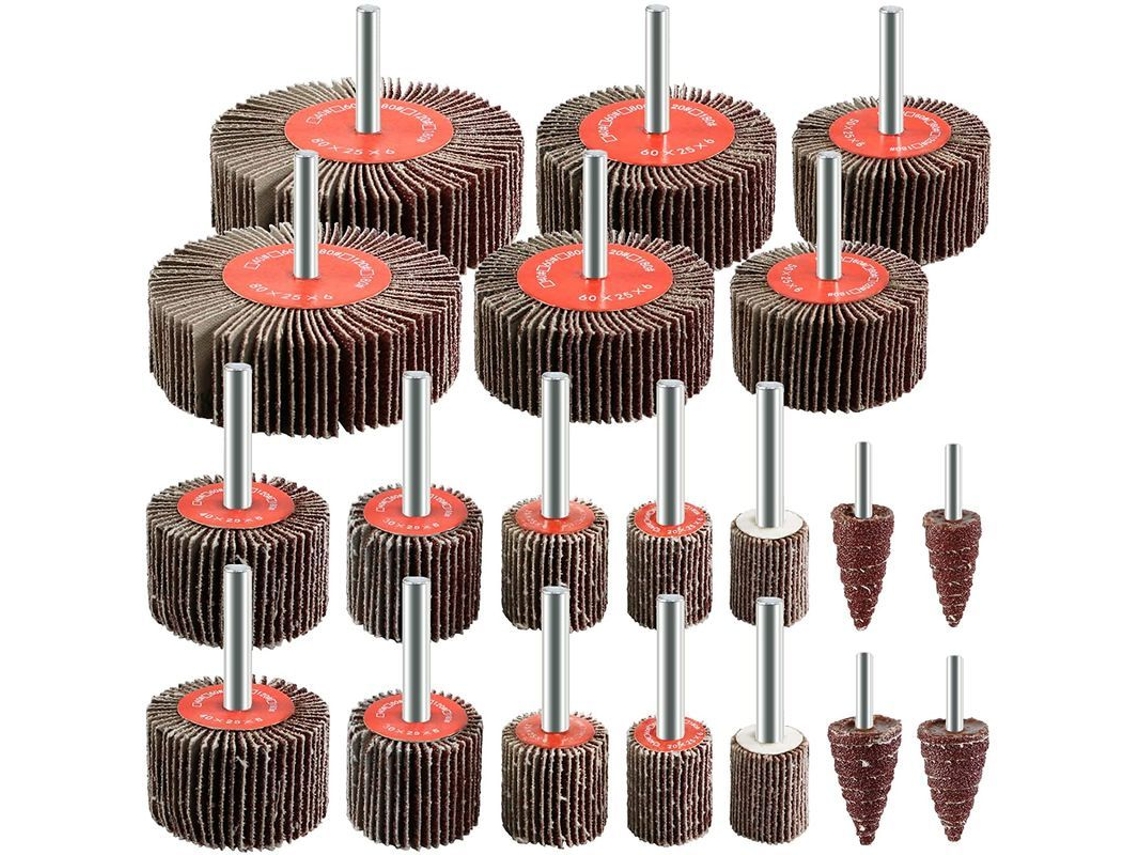 20 Discos de Lixa Flap Grit 80 para Lixar Madeira e Metal Acessórios de Furadeira