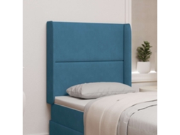 Vidaxl Orelha De Cabeceira Azul 80 X 16 X 4 Cm Veludo