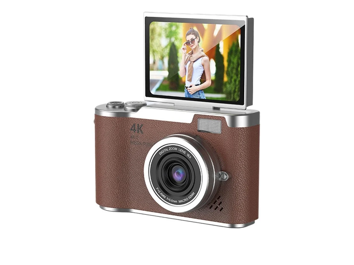 Câmera Digital 4k Para Fotografia, Câmera Retrô Portátil Com Tela Giratória, Câmera Retrô Compacta Para Uso Externo Brilvibera
