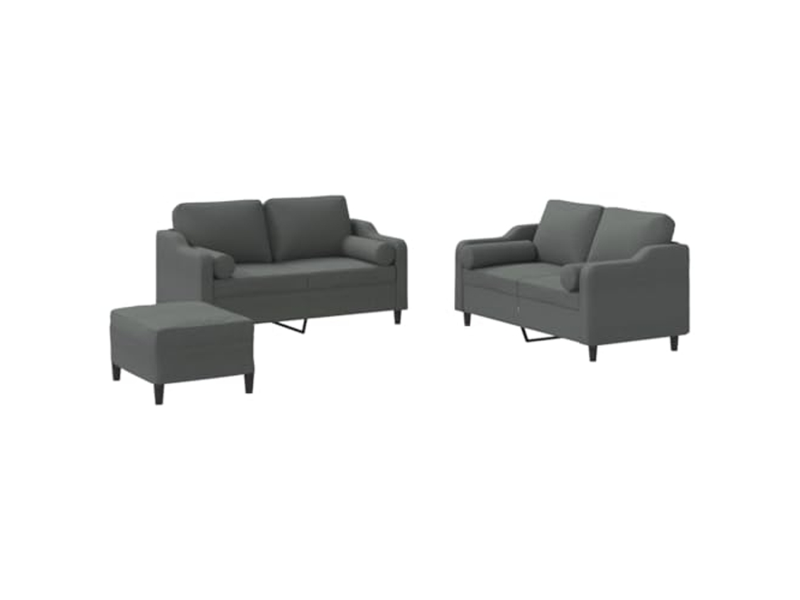 Sofa Set, Sofa Sets Vidaxl Cinzeto Tecido (n/a)
