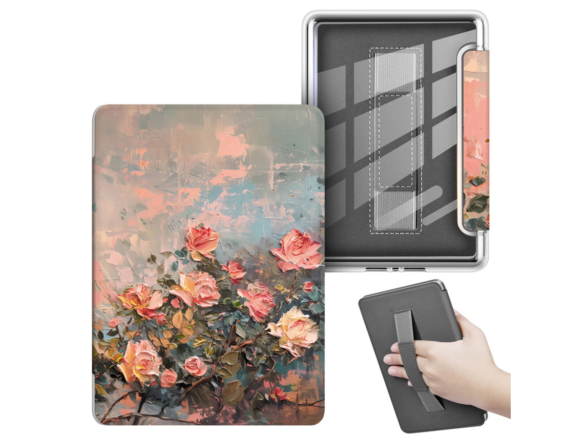 Capa PANOONA para Kindle 6" 11ª Geração com Pulseira de Pulso Segura e Rosa