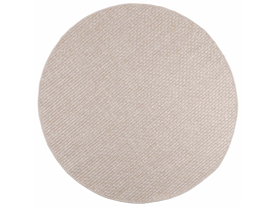 Tapetes de Área Redondo Faro Creme Ø 120 Cm Poliéster VIDAXL