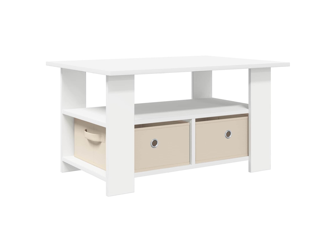 Conjunto 1 Mesa De Café Moderna Vidaxl Branco Derivados De Madeira (77 X 55 X 42 Cm)