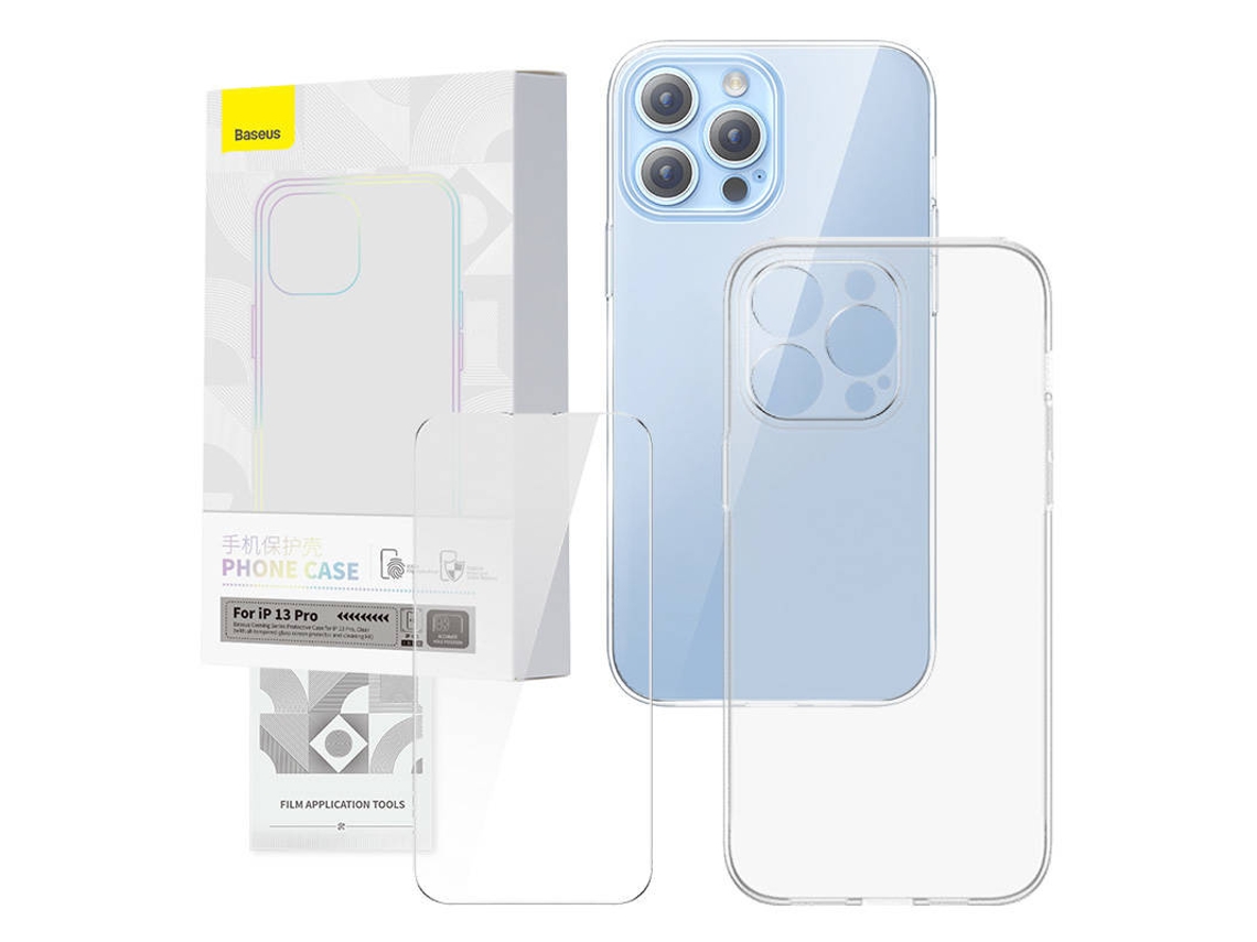 Conjunto De Proteção Baseus Para Iphone 13 Pro, Vidro Temperado E Capa Corning 9h