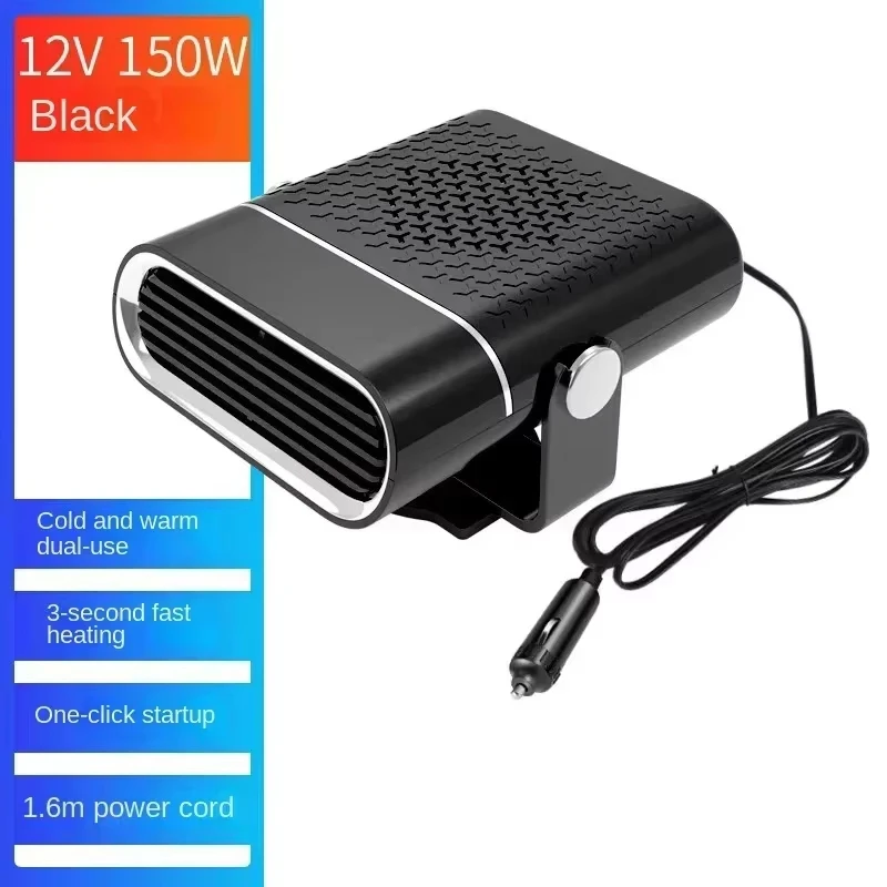 Aquecedor De Carro (12v Preto) Com Função Automática De Desembaçamento E Descongelamento Do Para-brisa