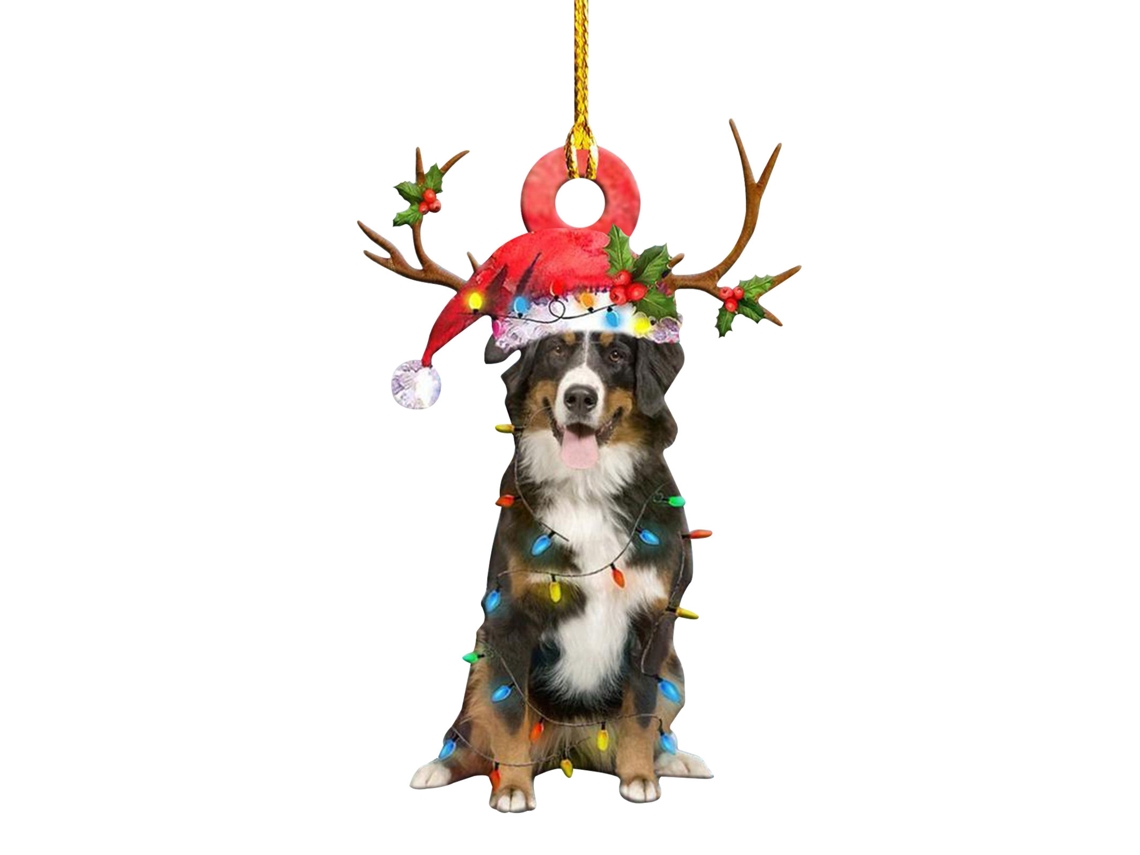 Placa de Madeira Natal para Cão, Decoração de Árvore LAXISCREED