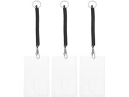 Porta Cartões De Plástico Transparente Crafthrou Com Cordão Espiral Extensível E Chaveiro De Pulso 3 Conjuntos De