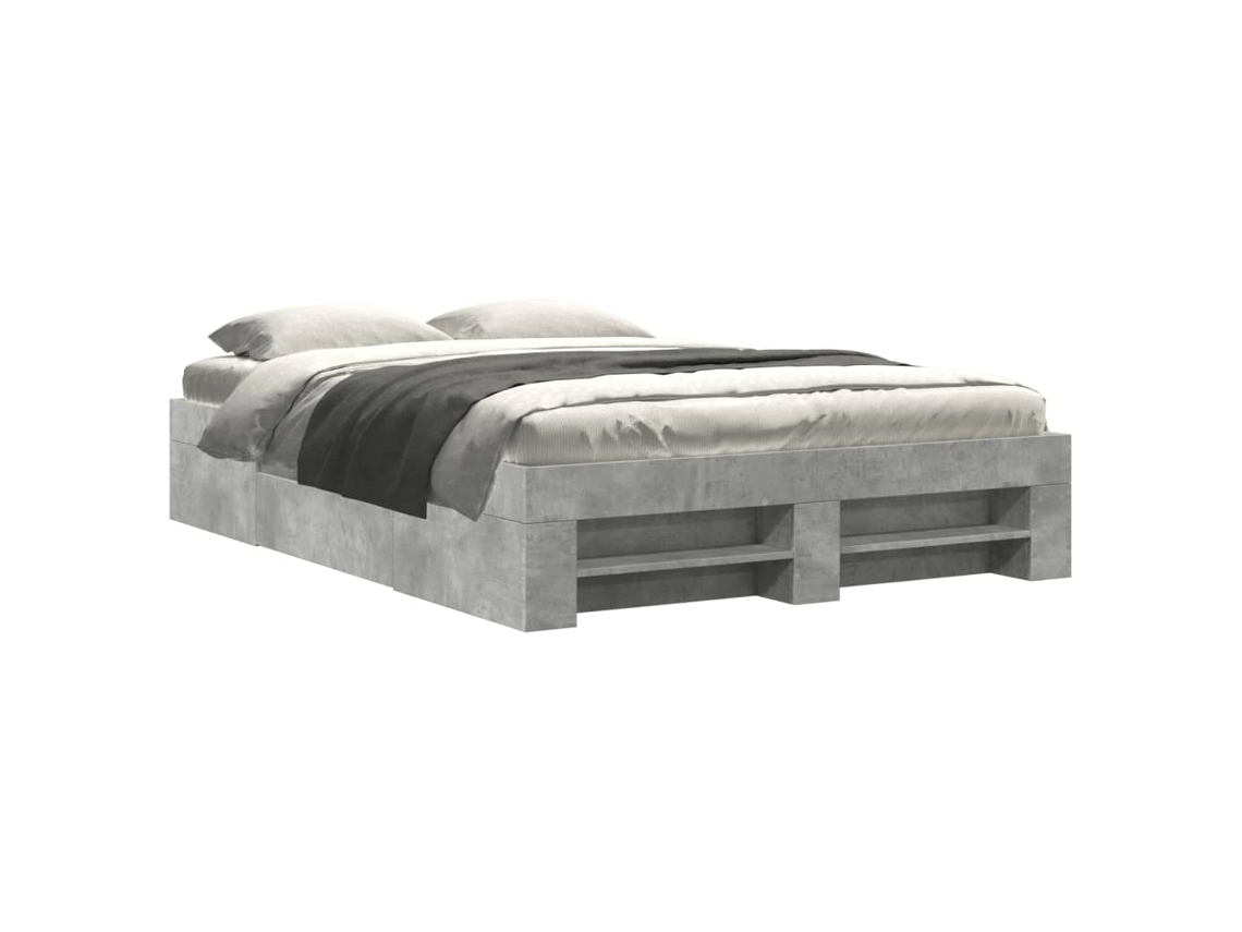 Estrutura de Cama Derivados de Madeira Cinza Cimento MAISON EXCLUSIVE (140x190 cm)