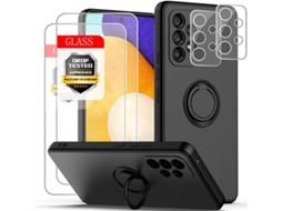 Capa Vidros Temperados Carro Para Samsung Galaxy A52 Hongwe. Silicone Anti-choque Magnética Preto