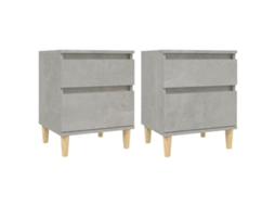 Bedside Cabinet, Bedside Cabinets Vidaxl Cinzeto Madeira Processada (n/a)