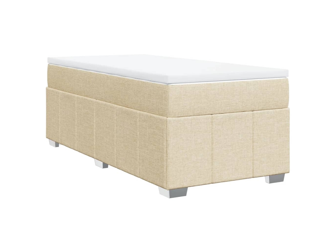 Cama com Molas/colchão 80x200 Cm Tecido Cor Crème MAISON EXCLUSIVE